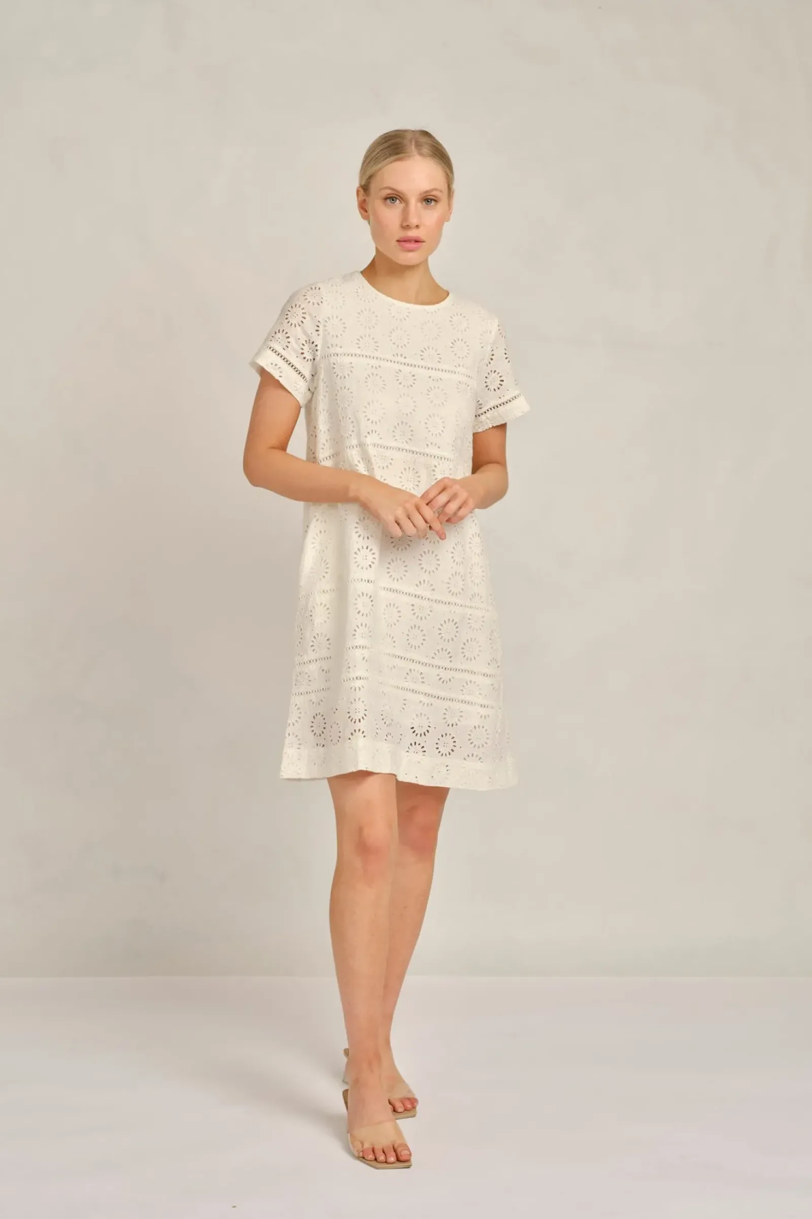 Alessandra Aurienne Dress Posy - White Outlet