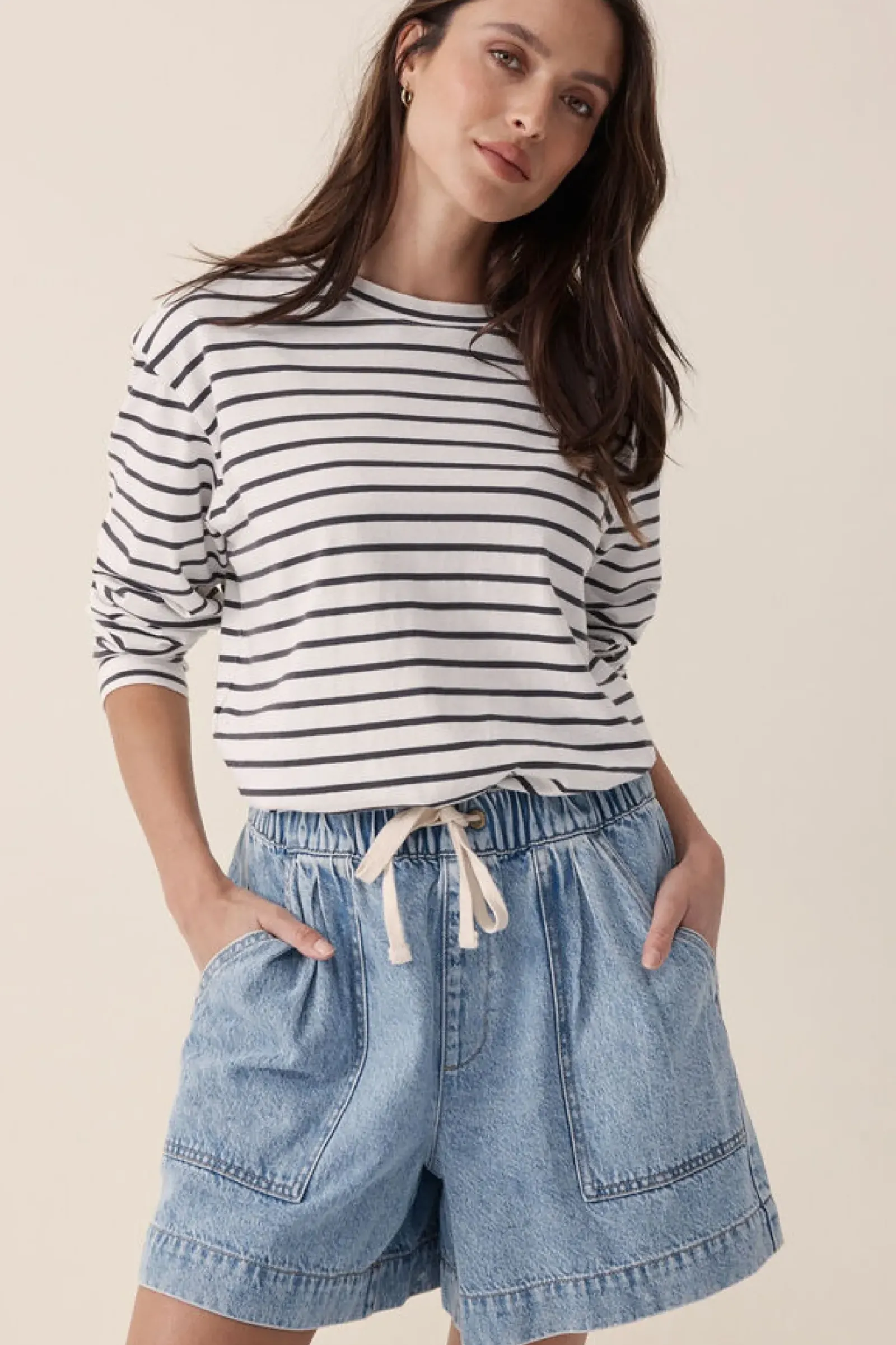 Ceres Life Relaxed Everyday Short - Vintage Blue Denim Sale