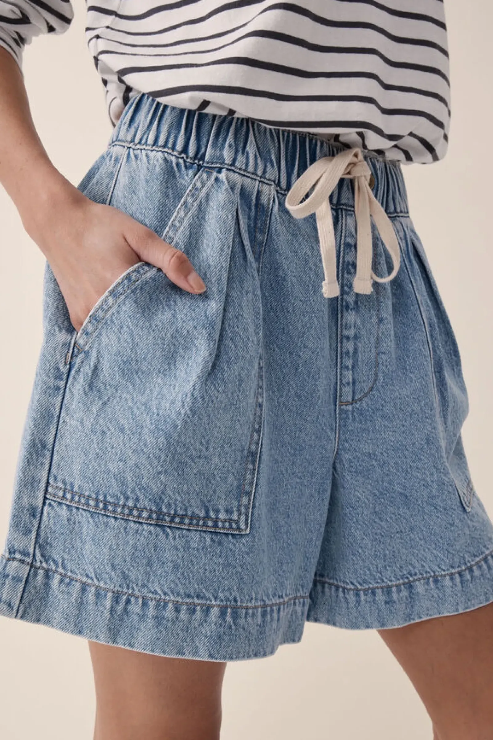Ceres Life Relaxed Everyday Short - Vintage Blue Denim Sale