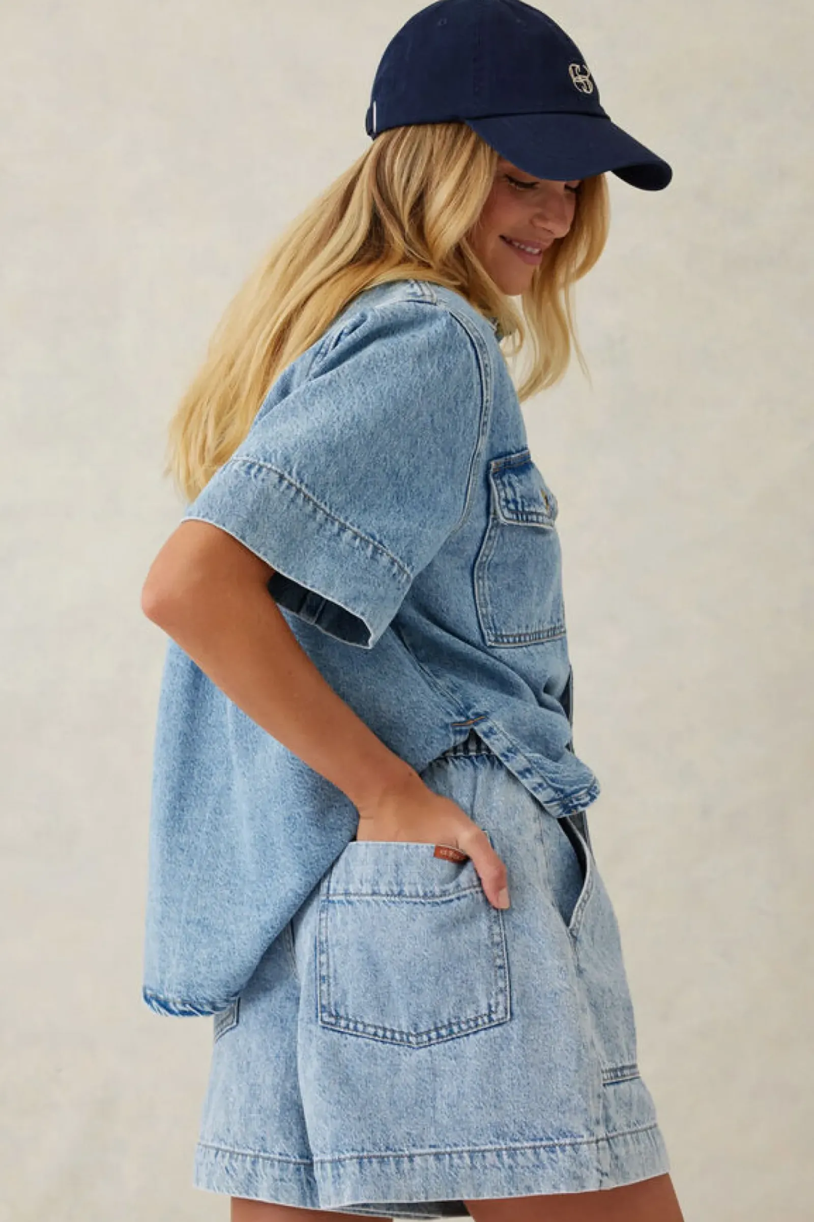 Ceres Life Relaxed Everyday Short - Vintage Blue Denim Sale