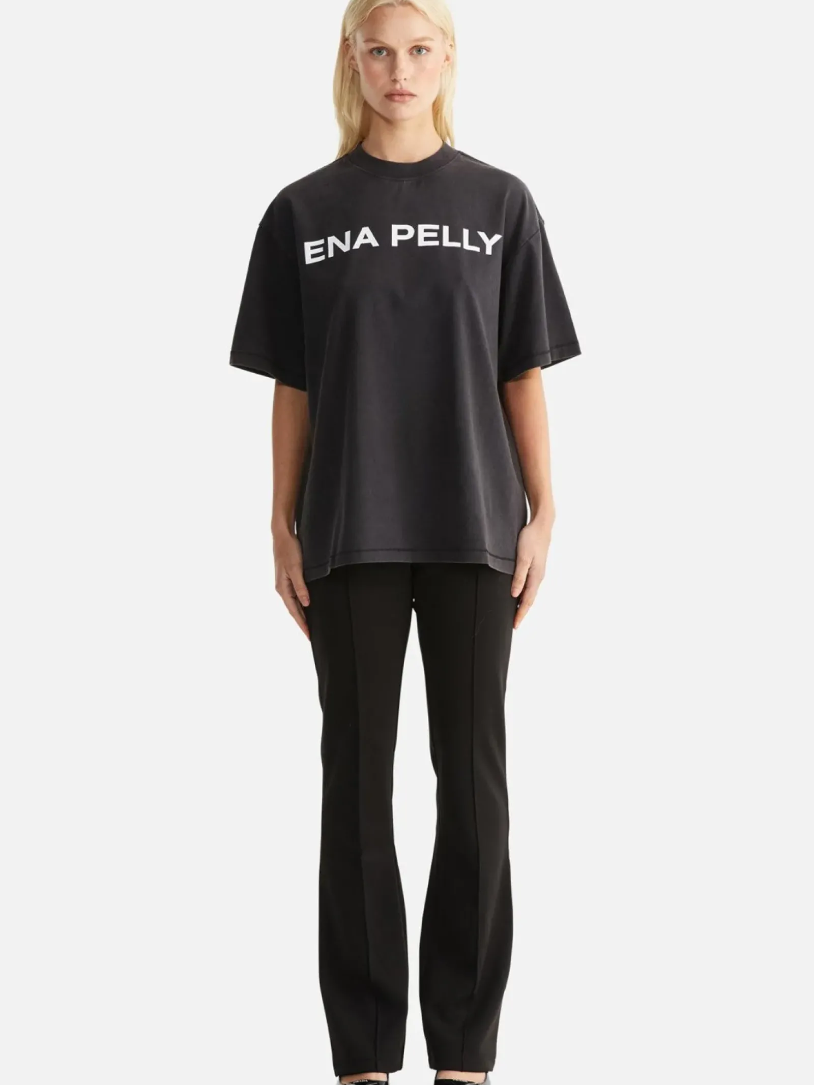 Ena Pelly Chloe Oversized Tee - Vintage Black Clearance