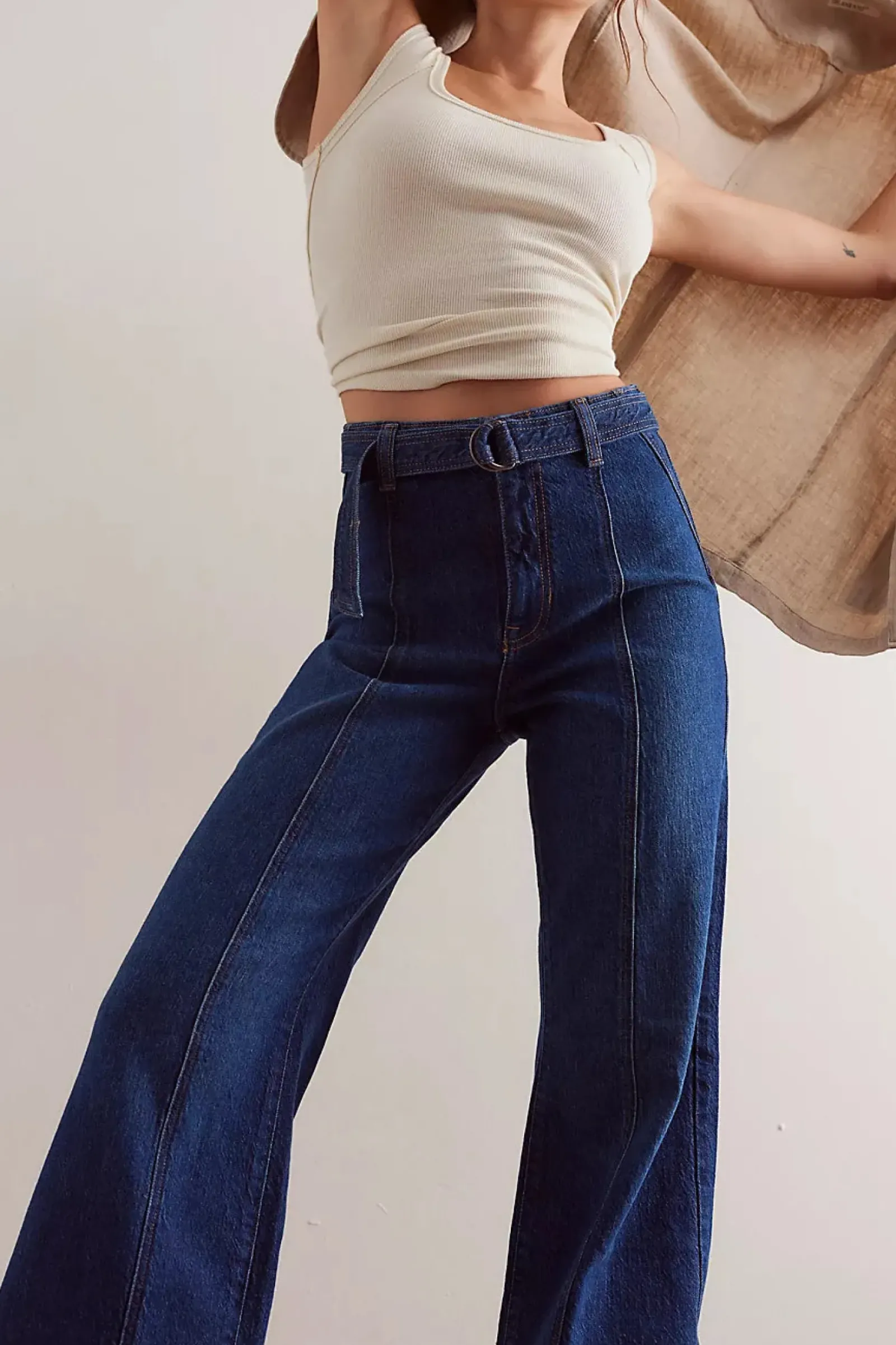 Free People Ryla A Line Jean - Dreamscape Blue Online