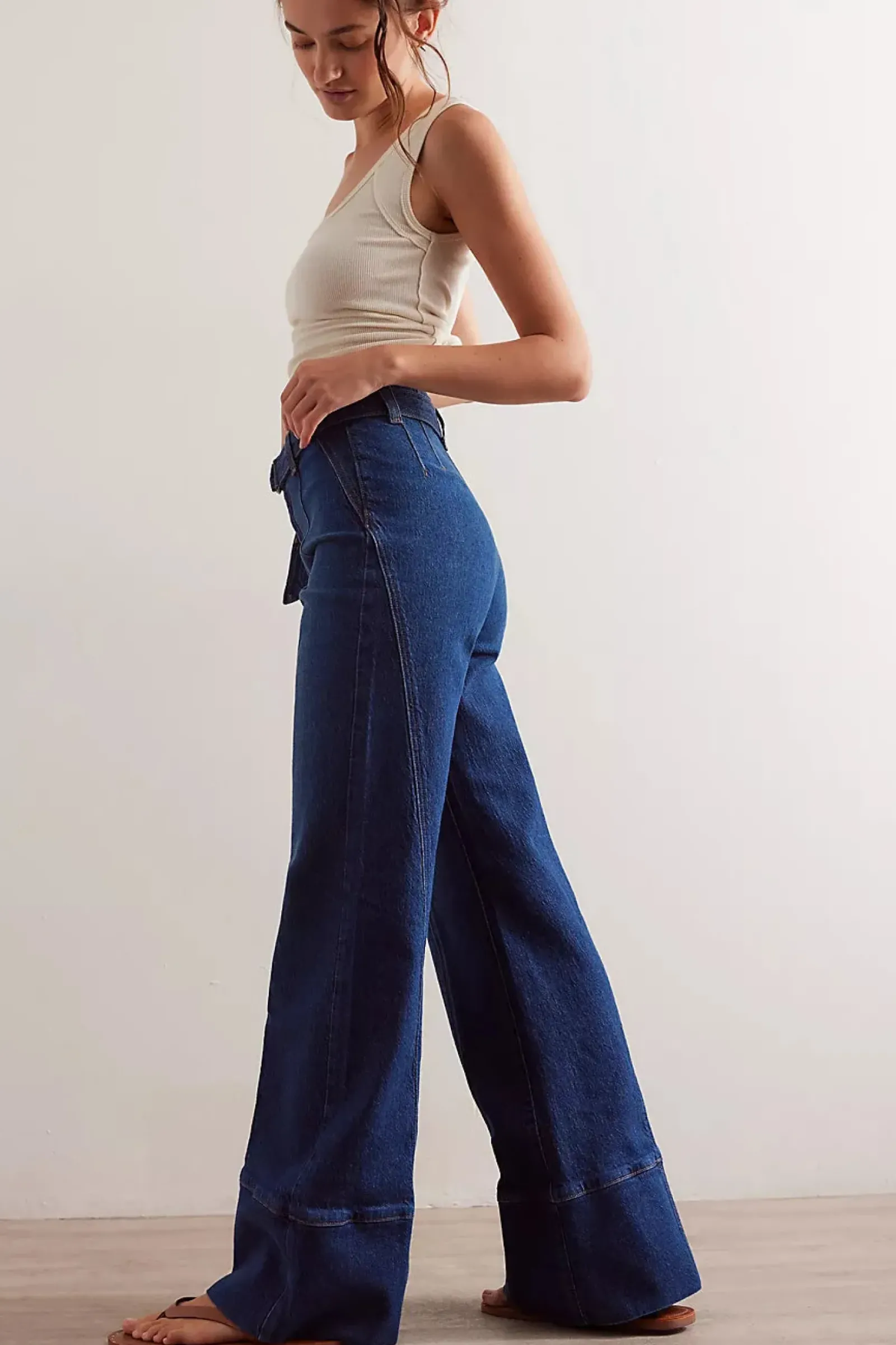 Free People Ryla A Line Jean - Dreamscape Blue Online
