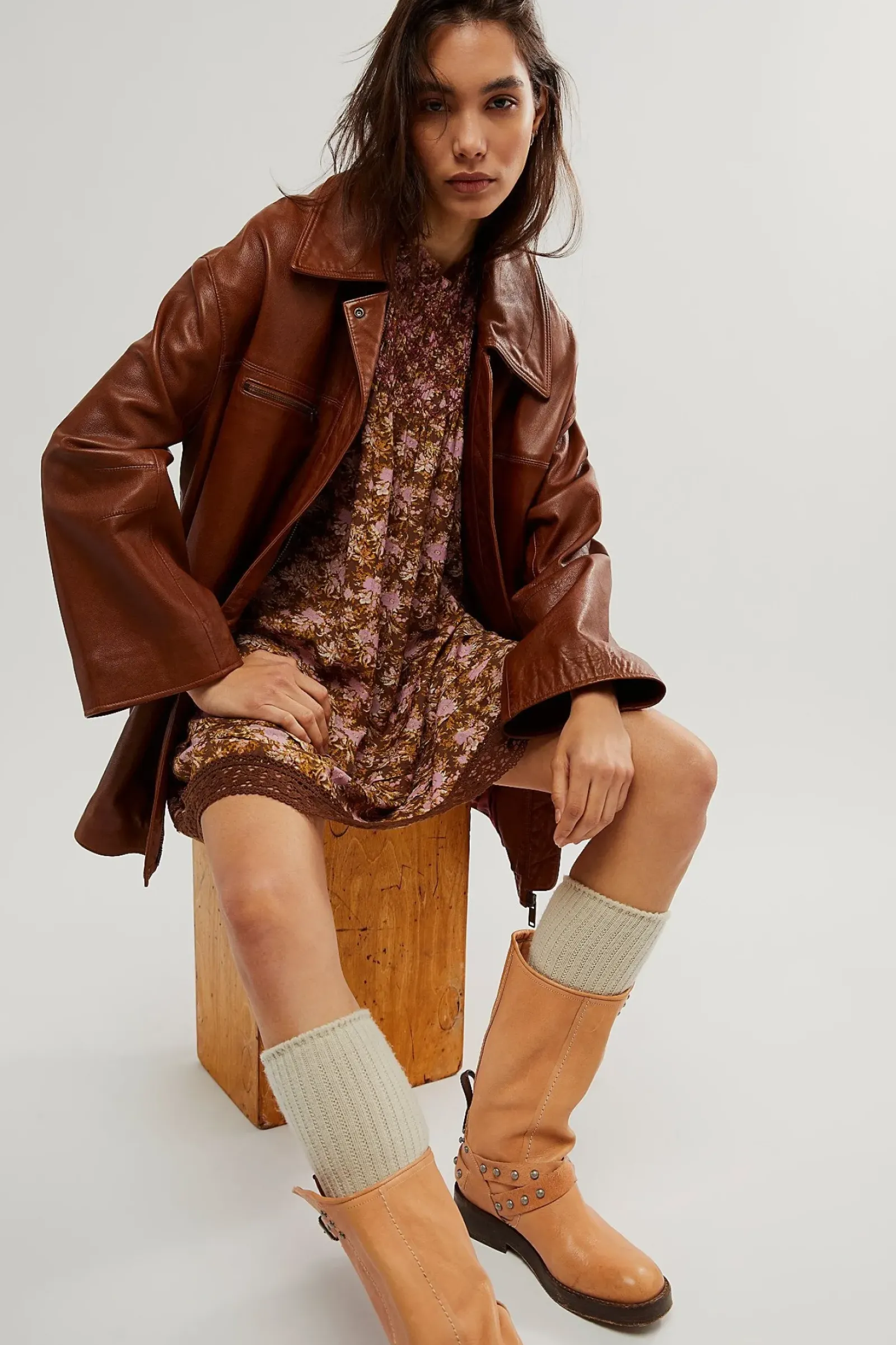 Free People Shea Printed Mini - Chocolate Combo Sale