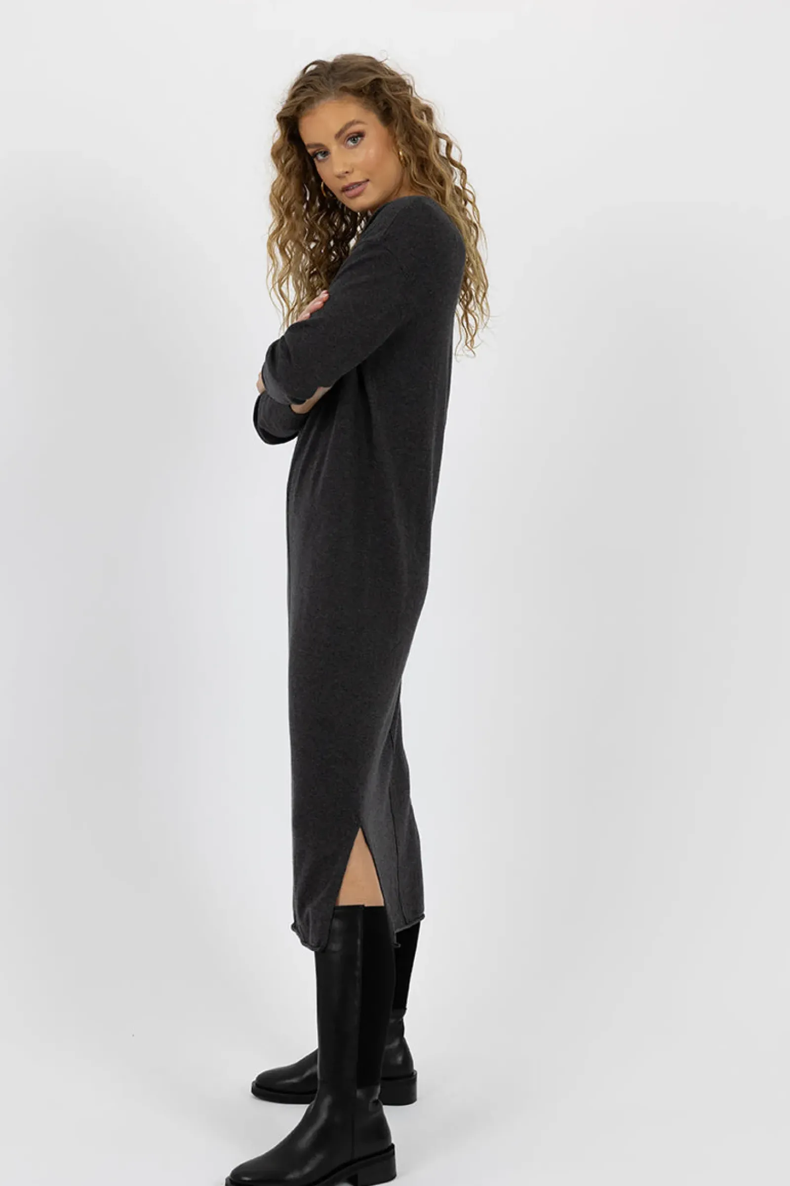 Humidity Elena Dress - Charcoal Best