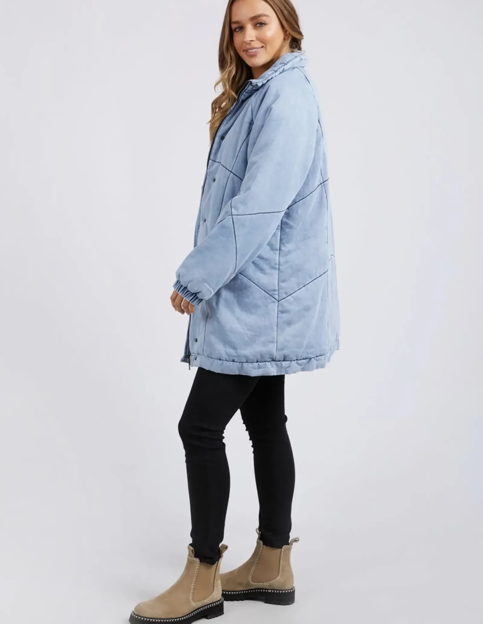 Foxwood Rosalee Longline Jacket - Light Blue Outlet