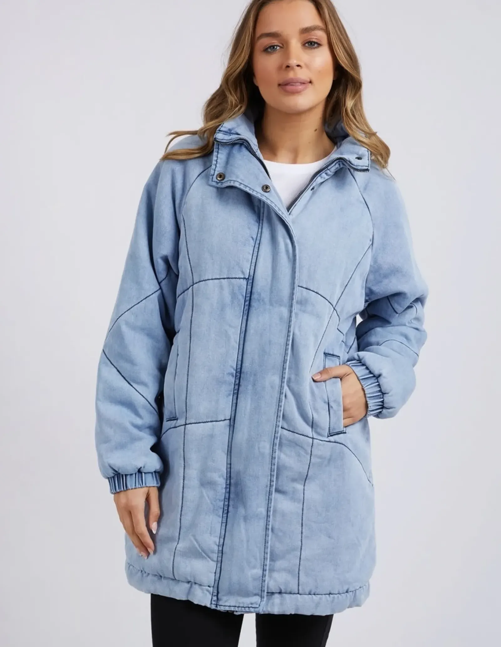 Foxwood Rosalee Longline Jacket - Light Blue Outlet