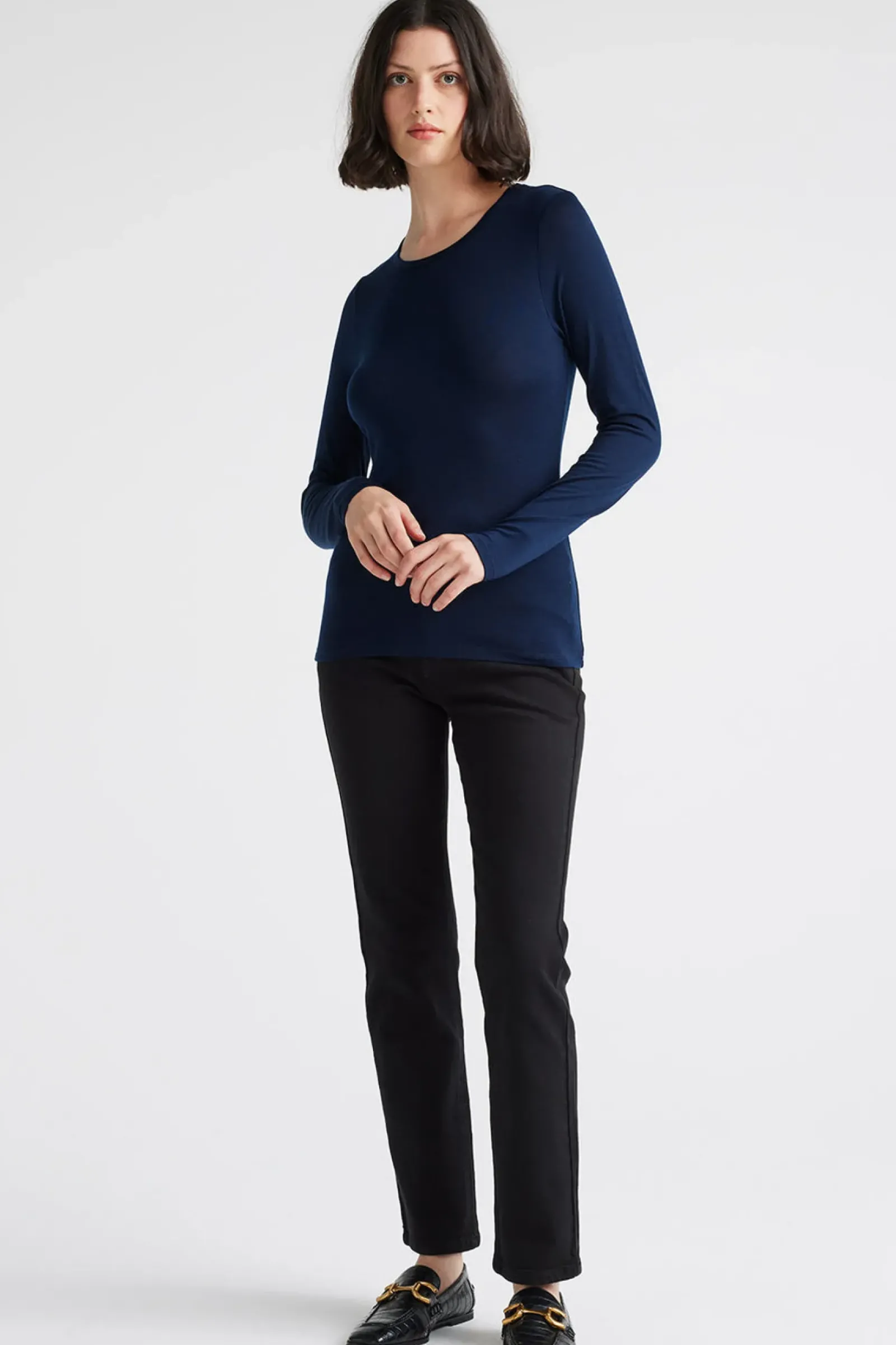 Toorallie Crew Merino Tee - Navy Discount