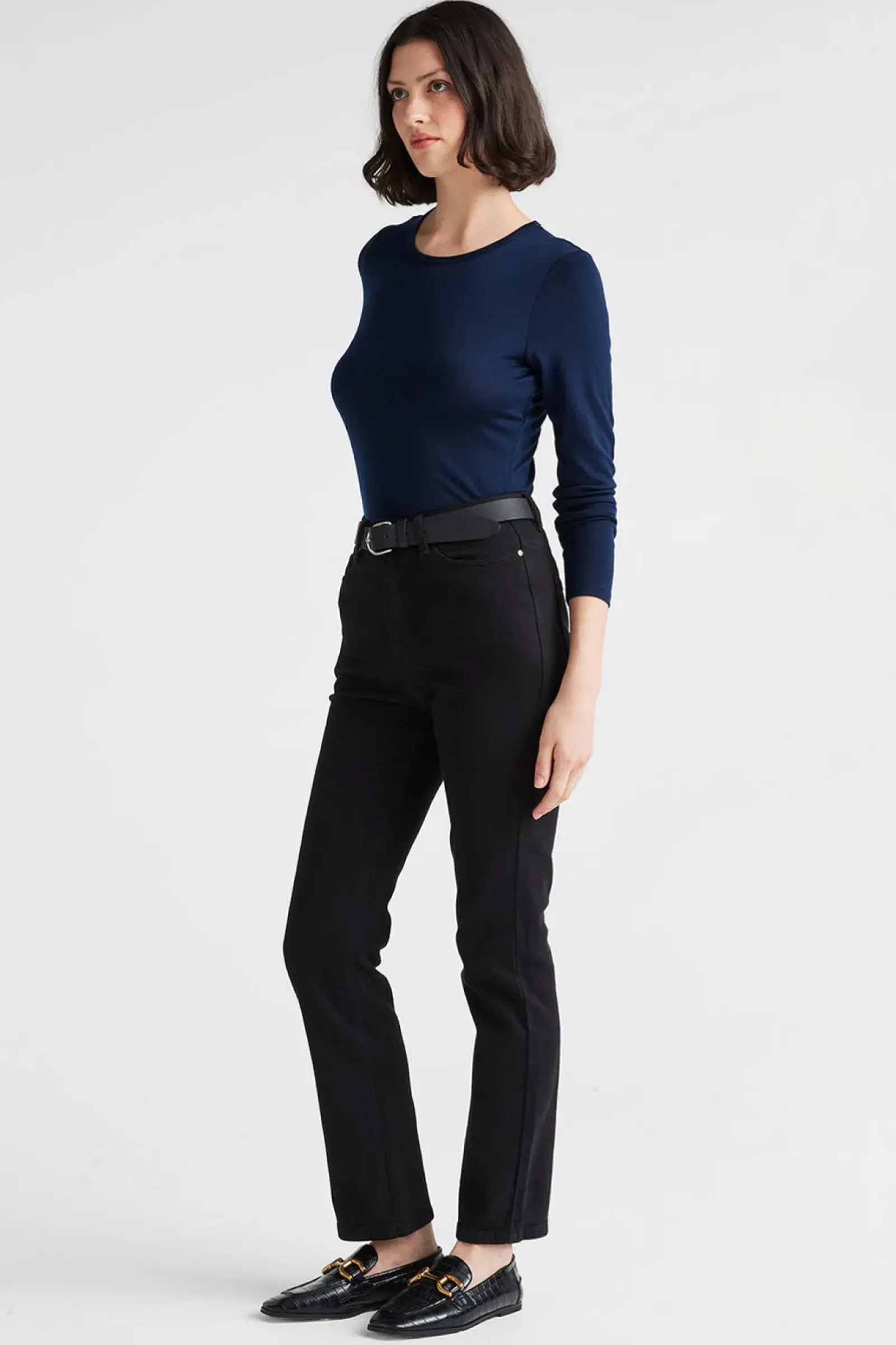 Toorallie Crew Merino Tee - Navy Discount