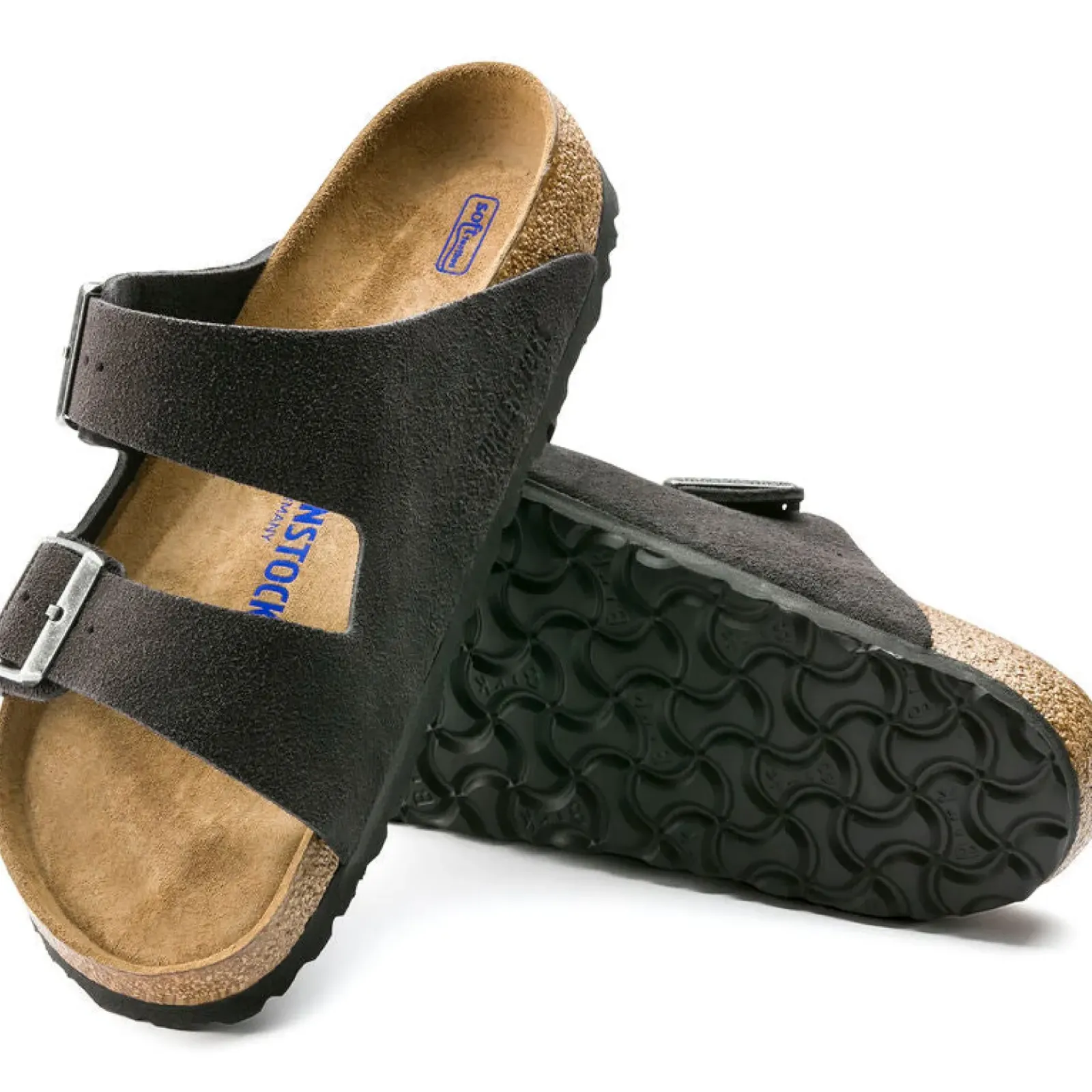 Birkenstock Arizona Velvet Grey Suede Leather - Narrow Clearance