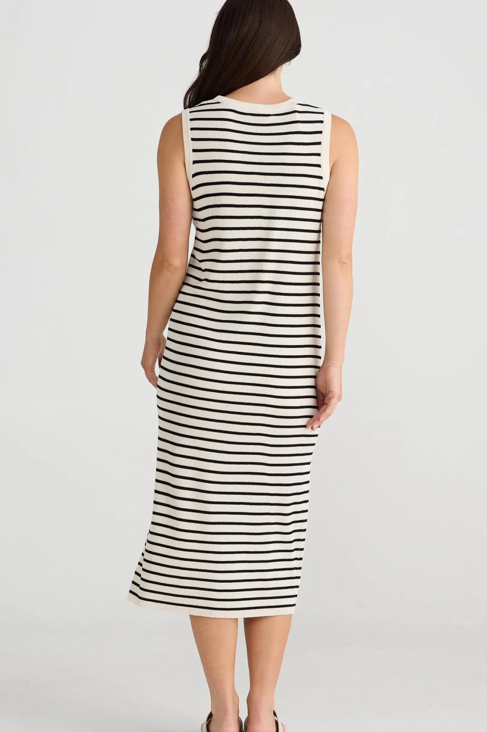 Brave & True Brave & True Squad Dress - Ecru with Black Stripe Discount
