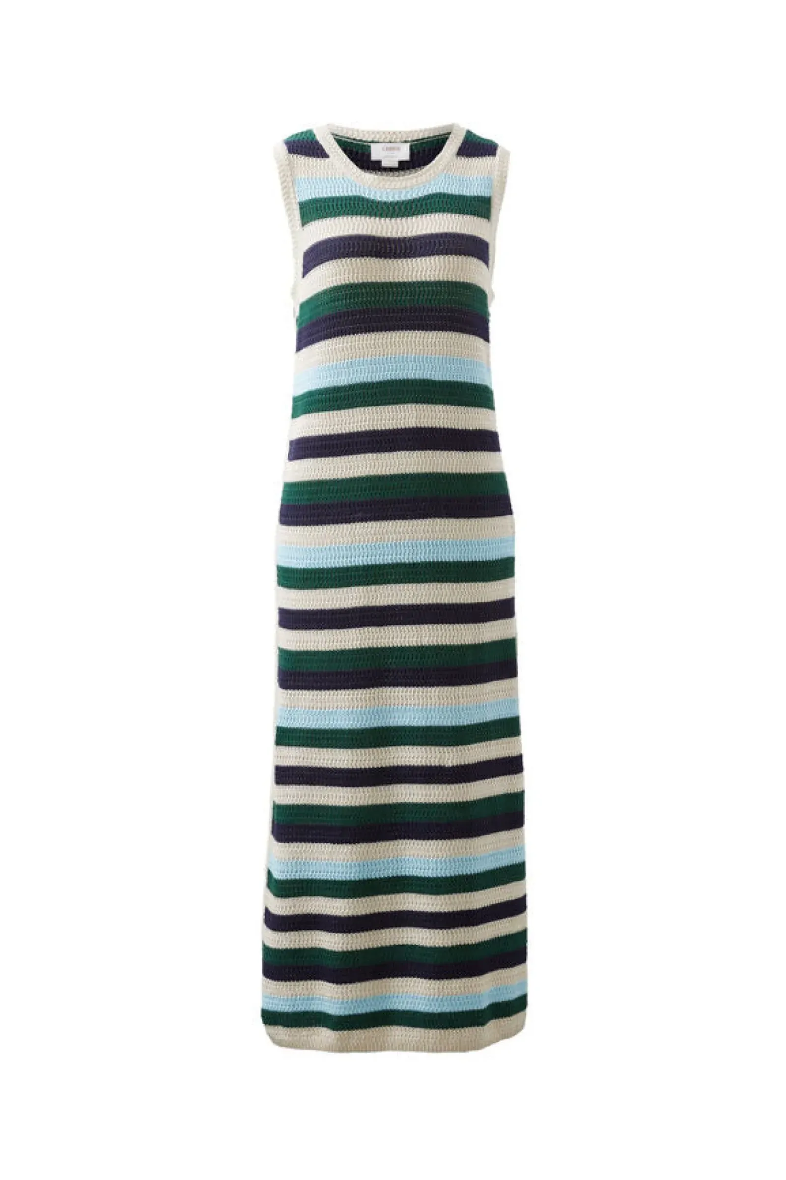 Ceres Life Textured Multi Stripe Knit Midi Dress - Aqua Pine Navy Stripe Sale
