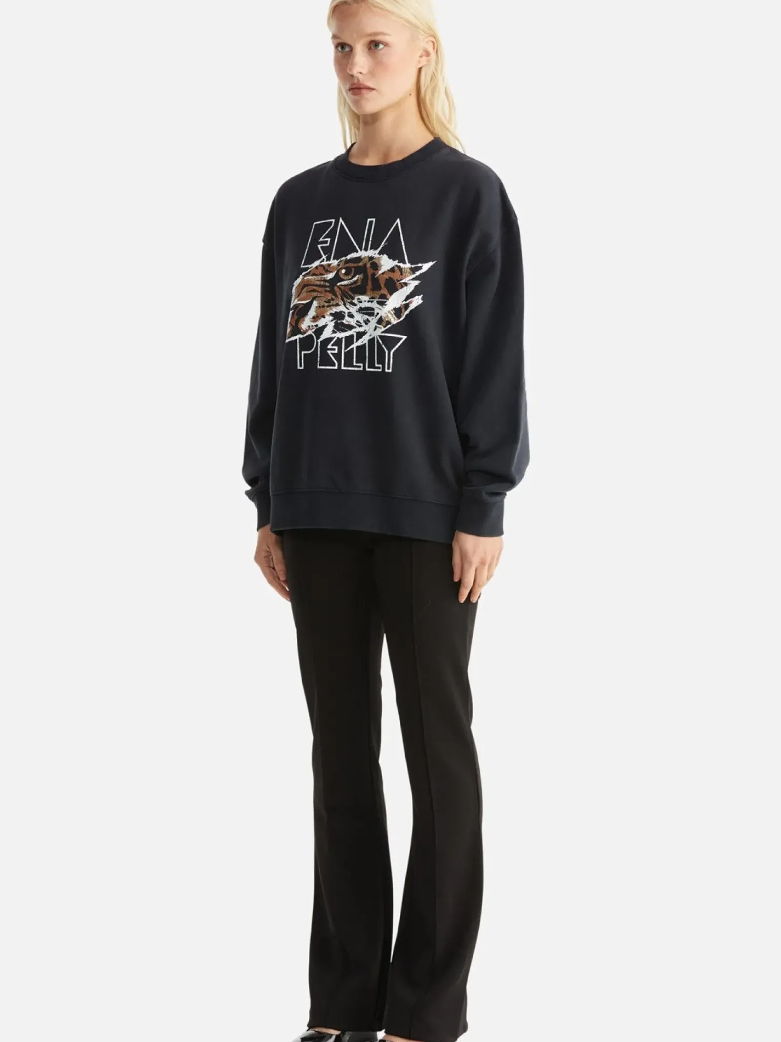 Ena Pelly Lilly Oversized Sweater Tigers Eye - Vintage Black Online