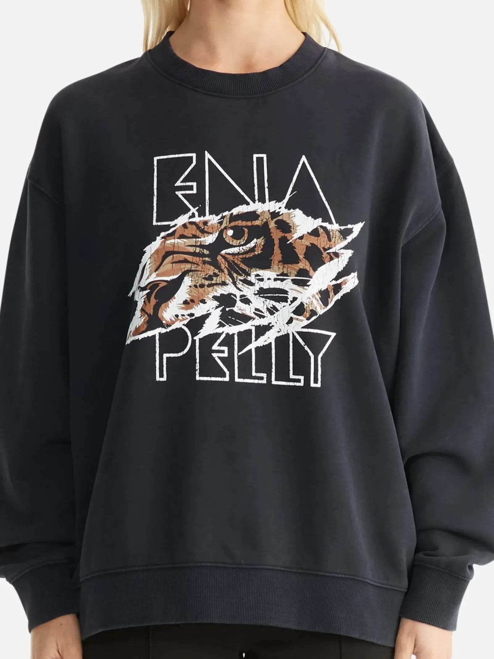 Ena Pelly Lilly Oversized Sweater Tigers Eye - Vintage Black Online
