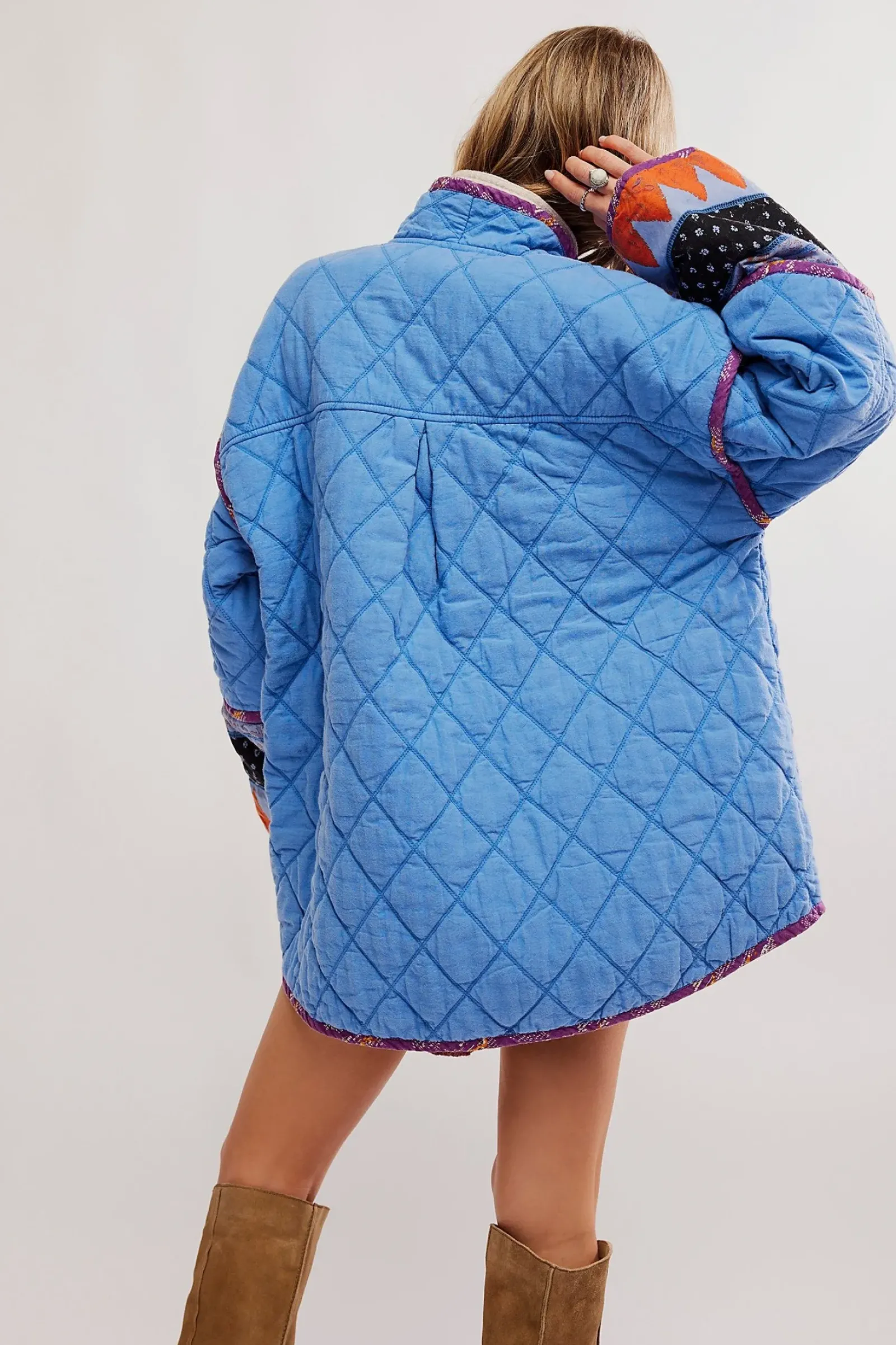 Free People Winnie Jacket - Blue Combo Clearance
